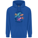 Plastic Free Climate Change Octopus Seal Fish Childrens Kids Hoodie Royal Blue
