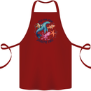Plastic Free Climate Change Octopus Seal Fish Cotton Apron 100% Organic Maroon