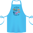 Plastic Free Climate Change Octopus Seal Fish Cotton Apron 100% Organic Turquoise
