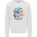 Plastic Free Climate Change Octopus Seal Fish Kids Sweatshirt Jumper White