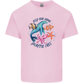 Plastic Free Climate Change Octopus Seal Fish Mens Cotton T-Shirt Tee Top Light Pink