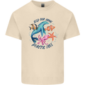 Plastic Free Climate Change Octopus Seal Fish Mens Cotton T-Shirt Tee Top Natural