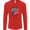 Plastic Free Climate Change Octopus Seal Fish Mens Long Sleeve T-Shirt Red