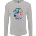 Plastic Free Climate Change Octopus Seal Fish Mens Long Sleeve T-Shirt Sports Grey