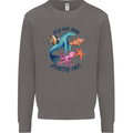 Plastic Free Climate Change Octopus Seal Fish Mens Sweatshirt Jumper Charcoal
