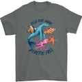 Plastic Free Climate Change Octopus Seal Fish Mens T-Shirt 100% Cotton Charcoal