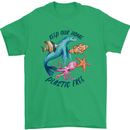Plastic Free Climate Change Octopus Seal Fish Mens T-Shirt 100% Cotton Irish Green