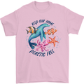 Plastic Free Climate Change Octopus Seal Fish Mens T-Shirt 100% Cotton Light Pink