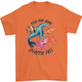 Plastic Free Climate Change Octopus Seal Fish Mens T-Shirt 100% Cotton Orange