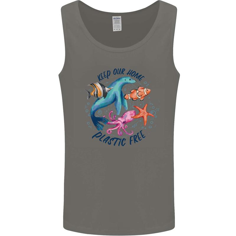 Plastic Free Climate Change Octopus Seal Fish Mens Vest Tank Top Charcoal