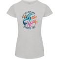 Plastic Free Climate Change Octopus Seal Fish Womens Petite Cut T-Shirt Sports Grey