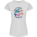 Plastic Free Climate Change Octopus Seal Fish Womens Petite Cut T-Shirt White