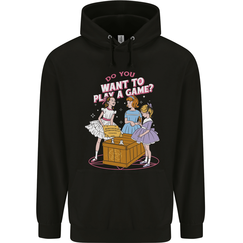 Play a Game Kids Grim Reaper Ouija Board Childrens Kids Hoodie Black