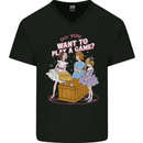 Play a Game Kids Grim Reaper Ouija Board Mens V-Neck Cotton T-Shirt Black