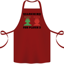 Player Two Wanted Funny Singles Day Gamer Cotton Apron 100% Organic Maroon