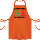 Player Two Wanted Funny Singles Day Gamer Cotton Apron 100% Organic Orange