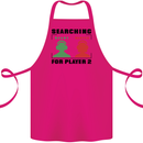 Player Two Wanted Funny Singles Day Gamer Cotton Apron 100% Organic Pink