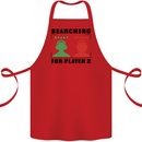 Player Two Wanted Funny Singles Day Gamer Cotton Apron 100% Organic Red