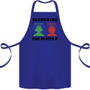 Player Two Wanted Funny Singles Day Gamer Cotton Apron 100% Organic Royal Blue