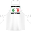 Player Two Wanted Funny Singles Day Gamer Cotton Apron 100% Organic White