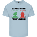 Player Two Wanted Funny Singles Day Gamer Mens Cotton T-Shirt Tee Top Light Blue