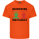 Player Two Wanted Funny Singles Day Gamer Mens Cotton T-Shirt Tee Top Orange