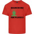 Player Two Wanted Funny Singles Day Gamer Mens Cotton T-Shirt Tee Top Red