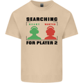 Player Two Wanted Funny Singles Day Gamer Mens Cotton T-Shirt Tee Top Sand