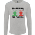Player Two Wanted Funny Singles Day Gamer Mens Long Sleeve T-Shirt Sports Grey