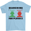 Player Two Wanted Funny Singles Day Gamer Mens T-Shirt 100% Cotton Light Blue
