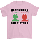 Player Two Wanted Funny Singles Day Gamer Mens T-Shirt 100% Cotton Light Pink