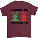 Player Two Wanted Funny Singles Day Gamer Mens T-Shirt 100% Cotton Maroon