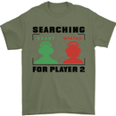 Player Two Wanted Funny Singles Day Gamer Mens T-Shirt 100% Cotton Military Green