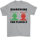 Player Two Wanted Funny Singles Day Gamer Mens T-Shirt 100% Cotton Sports Grey