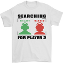 Player Two Wanted Funny Singles Day Gamer Mens T-Shirt 100% Cotton White