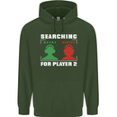 Player Two Wanted Funny Singles Day Gaming Childrens Kids Hoodie Forest Green