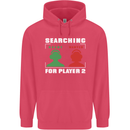 Player Two Wanted Funny Singles Day Gaming Childrens Kids Hoodie Heliconia