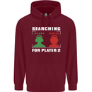 Player Two Wanted Funny Singles Day Gaming Childrens Kids Hoodie Maroon