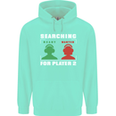 Player Two Wanted Funny Singles Day Gaming Childrens Kids Hoodie Peppermint