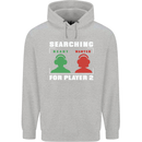 Player Two Wanted Funny Singles Day Gaming Childrens Kids Hoodie Sports Grey