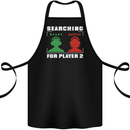 Player Two Wanted Funny Singles Day Gaming Cotton Apron 100% Organic Black