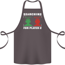 Player Two Wanted Funny Singles Day Gaming Cotton Apron 100% Organic Dark Grey