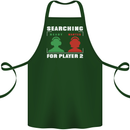 Player Two Wanted Funny Singles Day Gaming Cotton Apron 100% Organic Forest Green