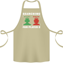 Player Two Wanted Funny Singles Day Gaming Cotton Apron 100% Organic Khaki