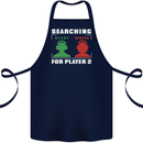 Player Two Wanted Funny Singles Day Gaming Cotton Apron 100% Organic Navy Blue
