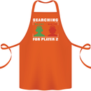 Player Two Wanted Funny Singles Day Gaming Cotton Apron 100% Organic Orange