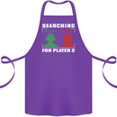 Player Two Wanted Funny Singles Day Gaming Cotton Apron 100% Organic Purple