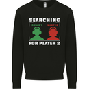 Player Two Wanted Funny Singles Day Gaming Kids Sweatshirt Jumper Black