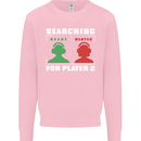 Player Two Wanted Funny Singles Day Gaming Kids Sweatshirt Jumper Light Pink