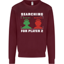 Player Two Wanted Funny Singles Day Gaming Kids Sweatshirt Jumper Maroon